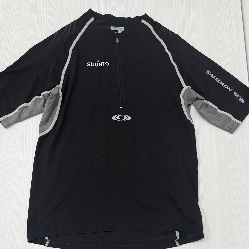 Salomon Black and Gray Short Sleeve Tee